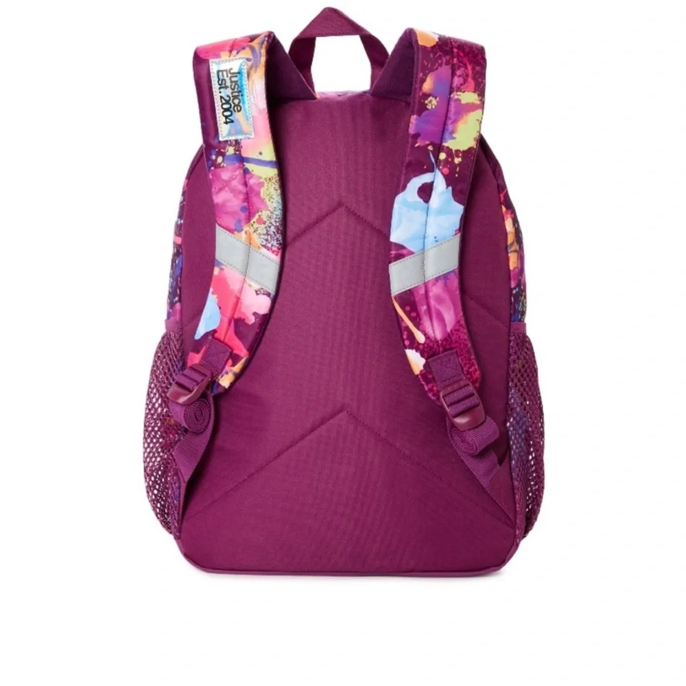 Justice Backpack Purple Splatter